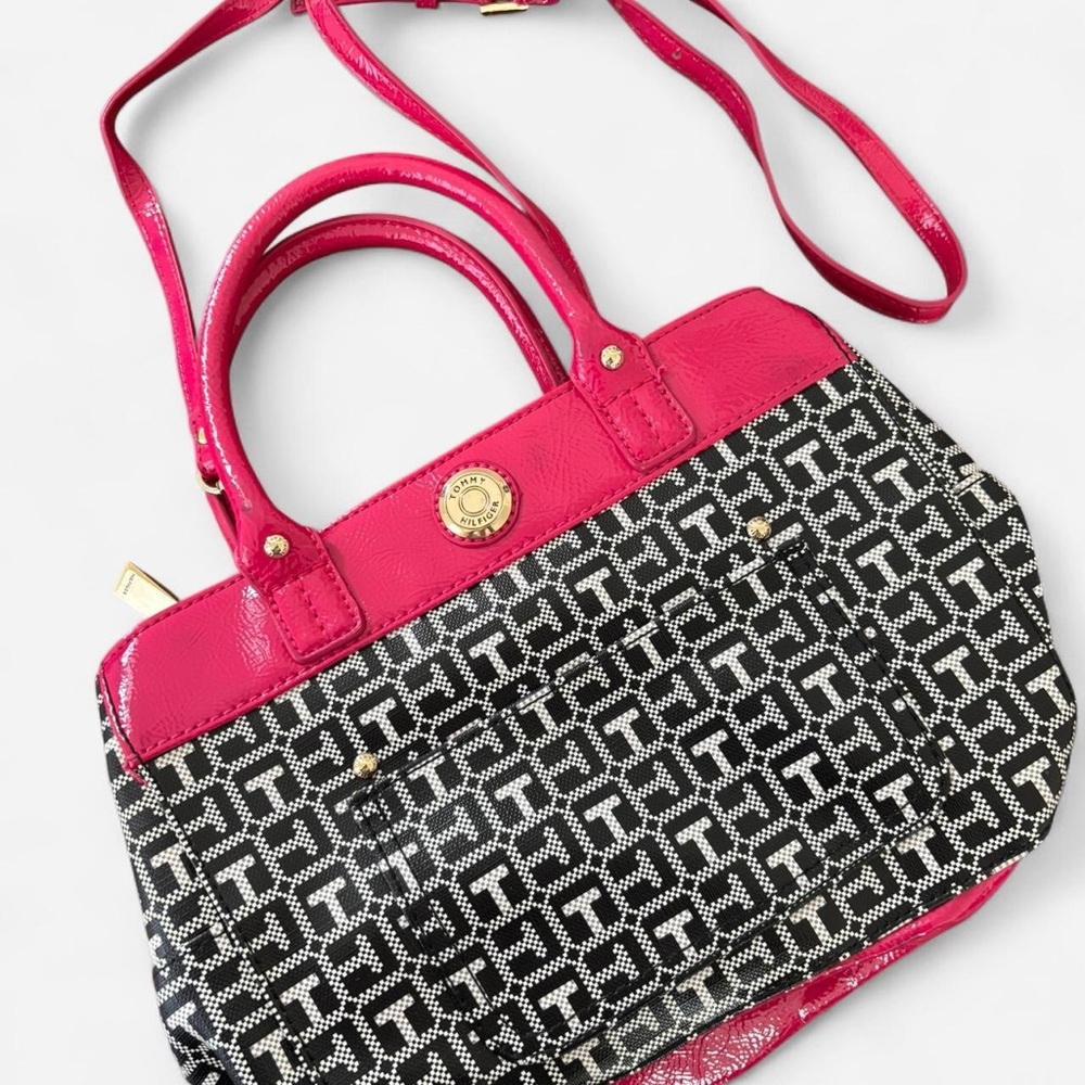 Tommy Hilfiger Pink and Black Shoulder Bag